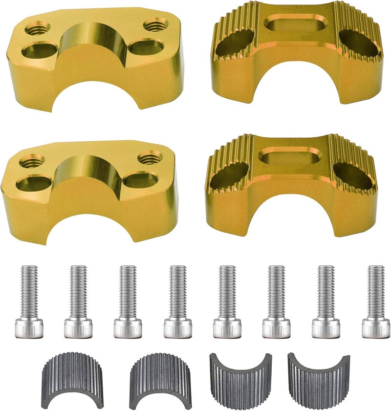 Adsspro Universal Motorcycle 7/8" 1 1/8" 22MM 28MM CNC Aluminum Handlebar Handle Risers Adjustable Fat Bar Adapter Mount Clamps Universal For EXC KLX KXF YZF CRF XR SX SXF XCW WR YZ Dirt Pit Bike (gold) - Image 5